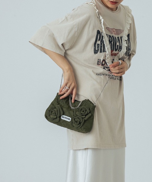 OUTDOOR PRODUCTS(アウトドアプロダクツ)の「【ROSE BUD別注】(OUTDOOR)FLOWER QUILTING MINI BAG(トートバッグ・レディース・カーキ/ブラック/パープル・ONE SIZE)」の8枚目の写真