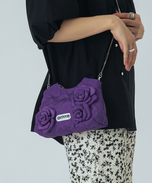 OUTDOOR PRODUCTS(アウトドアプロダクツ)の「【ROSE BUD別注】(OUTDOOR)FLOWER QUILTING MINI BAG(トートバッグ・レディース・カーキ/ブラック/パープル・ONE SIZE)」の10枚目の写真