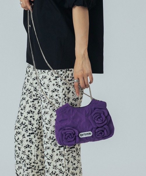 OUTDOOR PRODUCTS(アウトドアプロダクツ)の「【ROSE BUD別注】(OUTDOOR)FLOWER QUILTING MINI BAG(トートバッグ・レディース・カーキ/ブラック/パープル・ONE SIZE)」の12枚目の写真