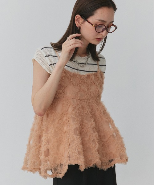 coel コエル フラワーモチーフチュールトップス セール】フラワー