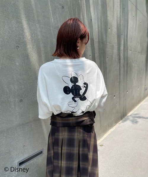 トップス MICKEY AND MINNIE DESIGN BIG TEE ameri MICKEY AND MINNIE DESIGN BIG TEE（Tシャツ/カットソー