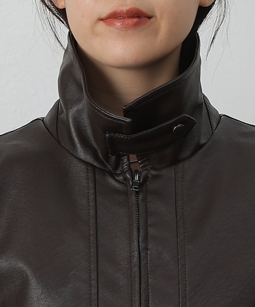 フェイクレザーオーバーブルゾン（ライダースジャケット）｜COLONY