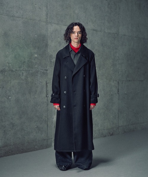 Wool melton over coat/ウールメルトンオーバーコート（ステンカラー