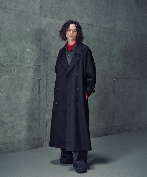 【Wool melton over coat/ウールメルトンオーバーコート】 Wool melton over coat/ウールメルトンオーバーコート（ステンカラー