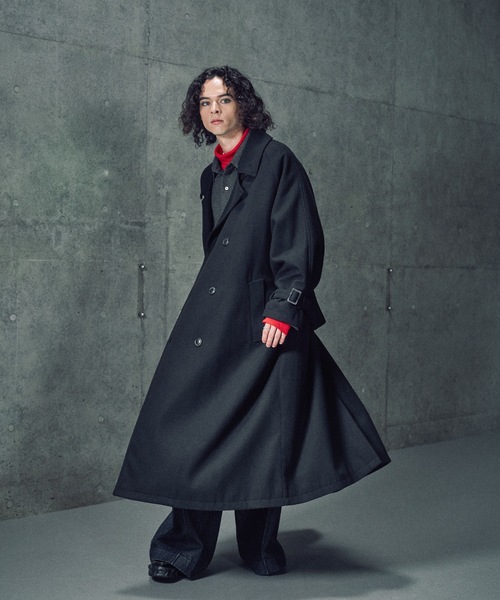【Wool melton over coat/ウールメルトンオーバーコート】 Wool melton over coat/ウールメルトンオーバーコート（ステンカラー
