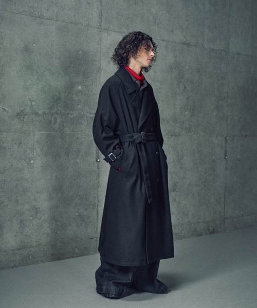 セール】Wool melton over coat/ウールメルトンオーバーコート（ステン