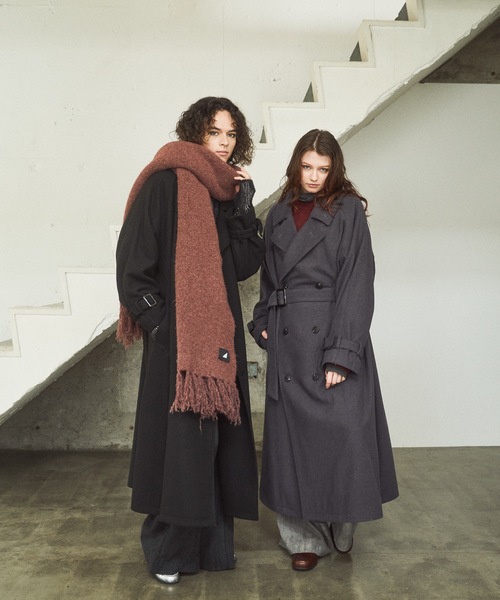 【Casper john】 ウールメルトンオーバーコート Wool melton over coat/ウールメルトンオーバーコート（ステンカラー