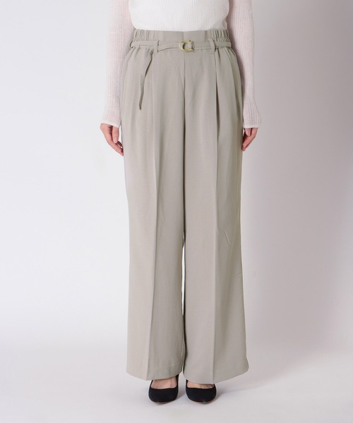 Jines(ジネス)の「ハイストレッチカルゼ ワッシャーワイドパンツ【セットアップ可】(その他パンツ・レディース・ブラウン/グレー・38)」の8枚目の写真