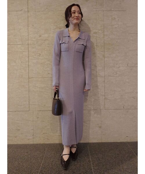 フラップポケットリブニットワンピース（ワンピース）｜LAGUNAMOON