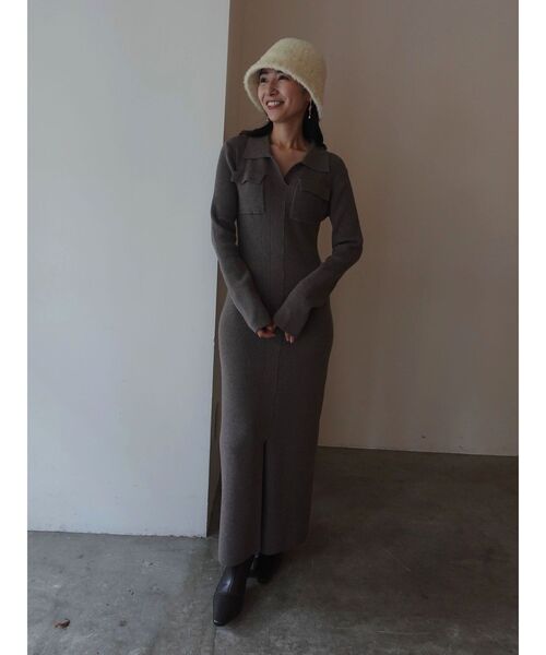 LAGUNAMOON（ラグナムーン）の「フラップポケットリブニットワンピース