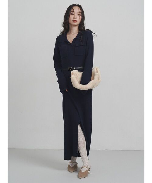 フラップポケットリブニットワンピース（ワンピース）｜LAGUNAMOON