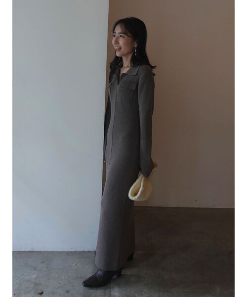 新作 定価：16,500円 ラグナムーン フラップポケットリブニットワンピース フラップポケットリブニットワンピース（ワンピース）｜LAGUNAMOON