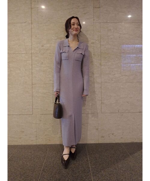 LAGUNAMOON(ラグナムーン)の「フラップポケットリブニットワンピース(ワンピース・レディース・ネイビー/ラベンダー/モカ・SMALL/MEDIUM)」の14枚目の写真