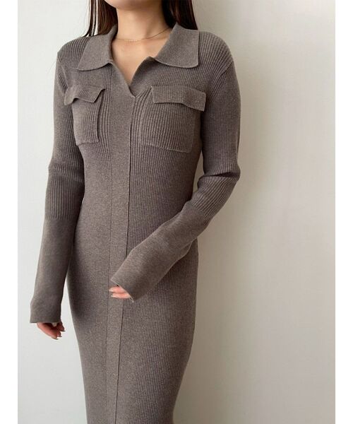 LAGUNAMOON(ラグナムーン)の「フラップポケットリブニットワンピース(ワンピース・レディース・ネイビー/ラベンダー/モカ・SMALL/MEDIUM)」の18枚目の写真