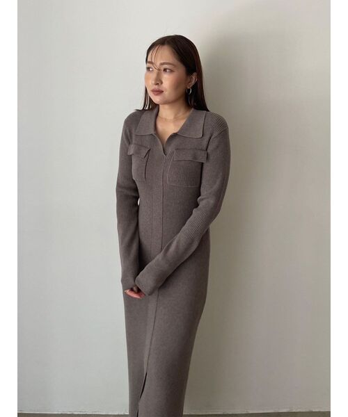 LAGUNAMOON（ラグナムーン）の「フラップポケットリブニットワンピース