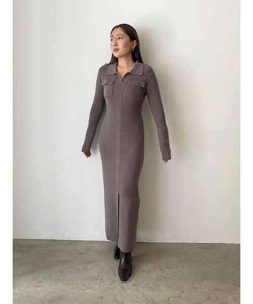 LAGUNAMOON(ラグナムーン)の「フラップポケットリブニットワンピース(ワンピース・レディース・ネイビー/ラベンダー/モカ・SMALL/MEDIUM)」の20枚目の写真