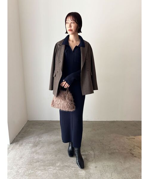 セール】フラップポケットリブニットワンピース（ワンピース