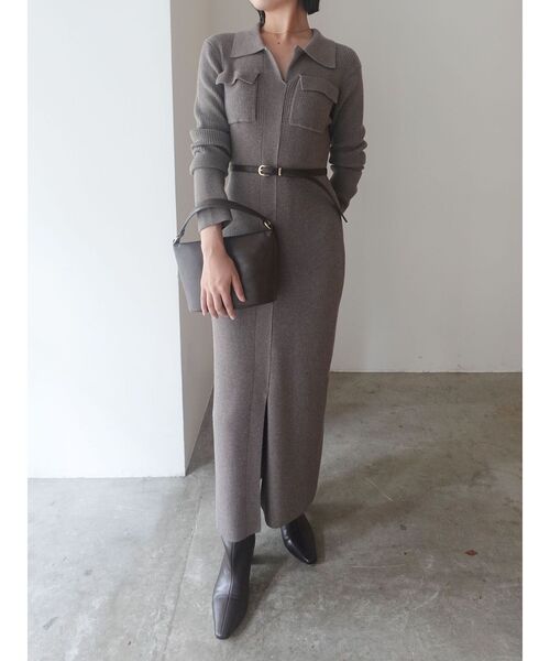 LAGUNAMOON(ラグナムーン)の「フラップポケットリブニットワンピース(ワンピース・レディース・ネイビー/ラベンダー/モカ・SMALL/MEDIUM)」の13枚目の写真