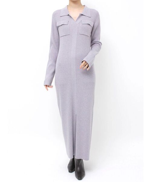 フラップポケットリブニットワンピース（ワンピース）｜LAGUNAMOON