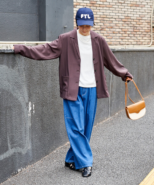 FREAK'S STORE（フリークスストア）の「シャツジャケット<セットアップ対応>限定展開（テーラードジャケット・レディース・ライトグレー/ネイビー/ブラウン・ﾌﾘ-）」の19枚目の写真