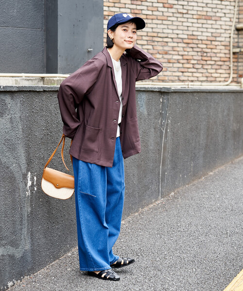 FREAK'S STORE（フリークスストア）の「シャツジャケット<セットアップ対応>限定展開（テーラードジャケット・レディース・ライトグレー/ネイビー/ブラウン・ﾌﾘ-）」の22枚目の写真