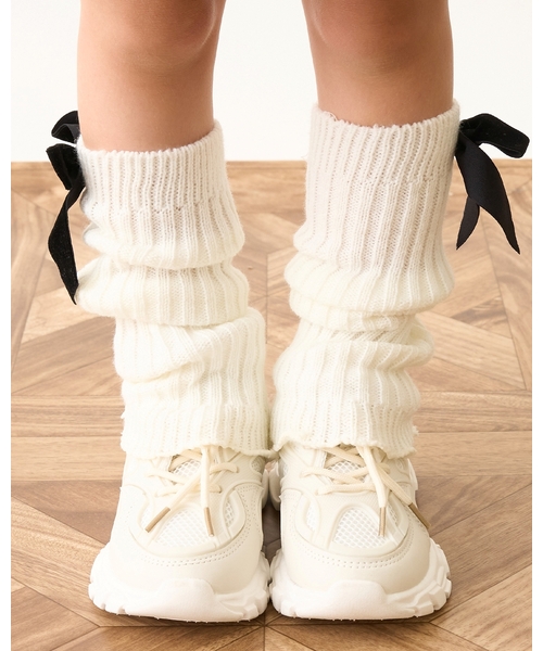 大人気カラー再入荷】リボン付きルーズソックス（レッグウォーマー