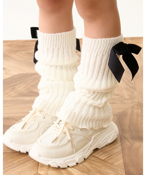 大人気カラー再入荷】リボン付きルーズソックス（レッグウォーマー