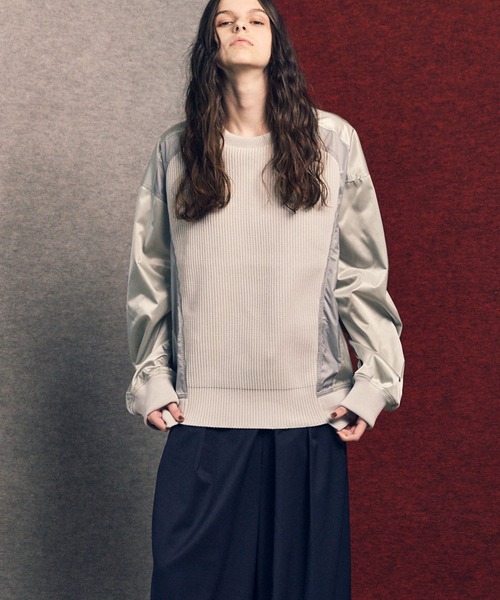 セール】《UNISEX》Knit Combination Prime-Over Knit Pullover/ニット
