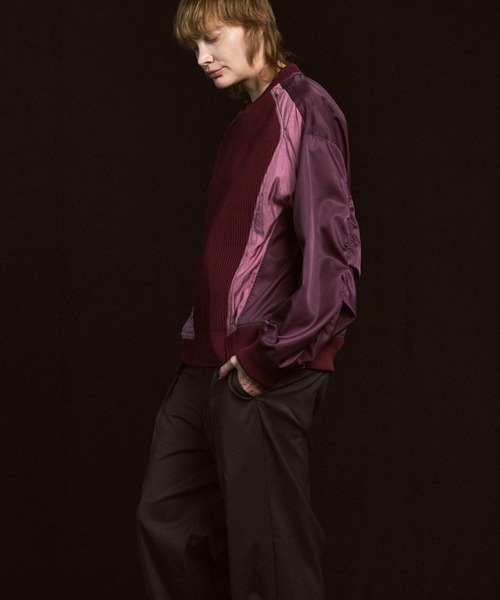 セール】《UNISEX》Knit Combination Prime-Over Knit Pullover/ニット