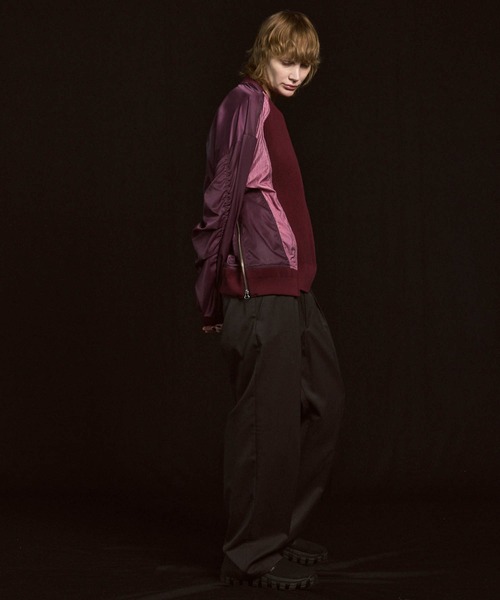 UNISEX》Knit Combination Prime-Over Knit Pullover/ニットコンビ
