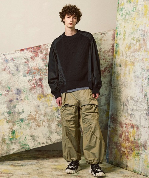UNISEX》Knit Combination Prime-Over Knit Pullover/ニットコンビ
