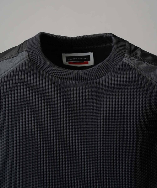 メゾンスペシャル プライムオーバー カーディガン サイズ2 SALE】Prime-Over Sheer Border V-Neck Knit Cardigan