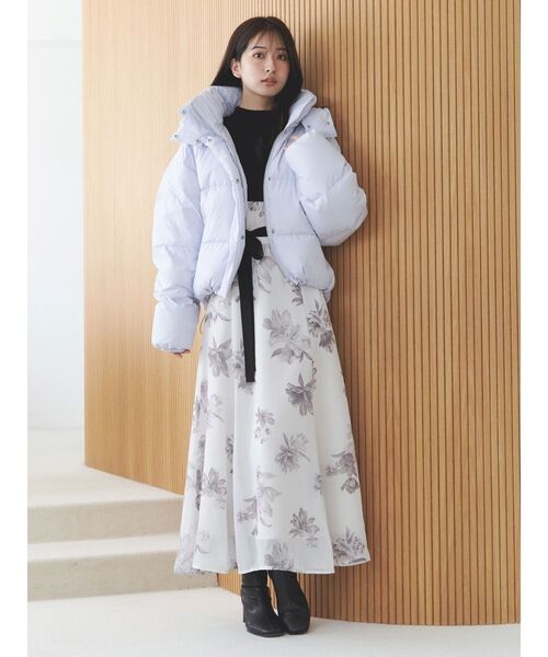 MERCURYDUO（マーキュリーデュオ）の「フラワードッキングロングスリーブワンピース（ワンピース・レディース・ブラック/ベージュ/ラベンダー・SMALL/MEDIUM）」の21枚目の写真