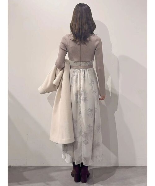 MERCURYDUO（マーキュリーデュオ）の「フラワードッキングロングスリーブワンピース（ワンピース・レディース・ブラック/ベージュ/ラベンダー・SMALL/MEDIUM）」の11枚目の写真