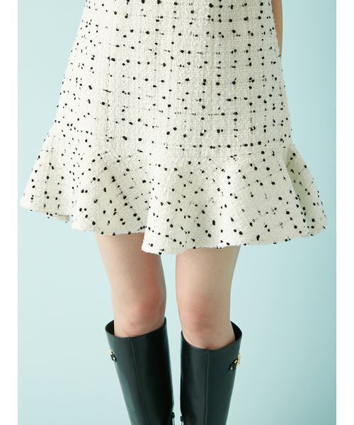 L.B CANDY STOCK]ツイードビジューAラインミニワンピース（ワンピース