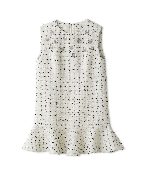 L.B CANDY STOCK]ツイードビジューAラインミニワンピース（ワンピース