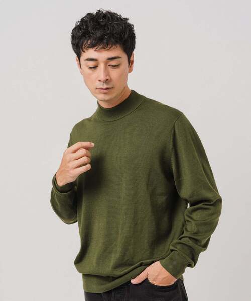 EDIFICE(エディフィス)の「12G ウール/シルク/カシミヤ MIX クリスタル モックネックニット(ニット/セーター・メンズ・アイボリー/ブラック/グリーン/ブラウン/イエロー/パープル・X-LARGE/LARGE/MEDIUM/SMALL)」の9枚目の写真