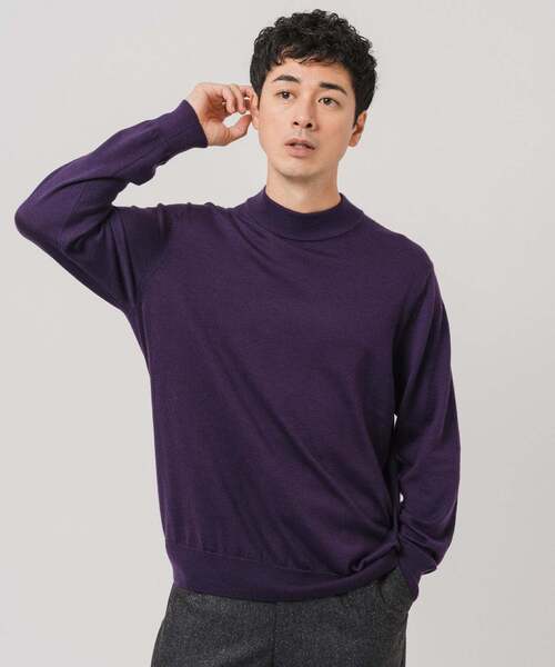 EDIFICE(エディフィス)の「12G ウール/シルク/カシミヤ MIX クリスタル モックネックニット(ニット/セーター・メンズ・アイボリー/ブラック/グリーン/ブラウン/イエロー/パープル・X-LARGE/LARGE/MEDIUM/SMALL)」の19枚目の写真