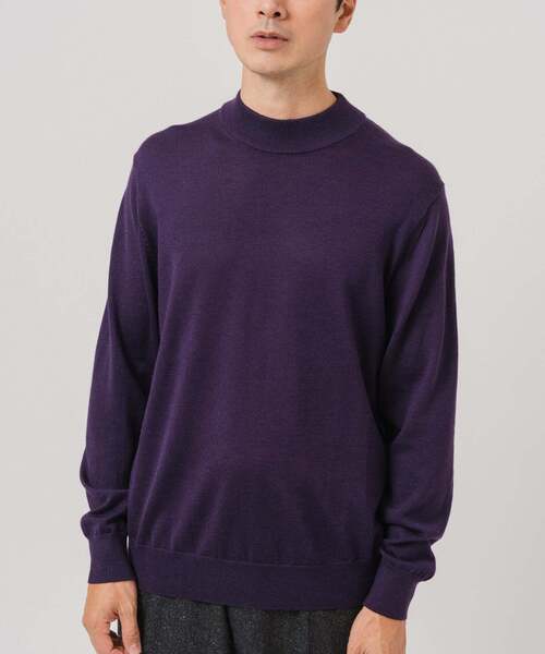 EDIFICE(エディフィス)の「12G ウール/シルク/カシミヤ MIX クリスタル モックネックニット(ニット/セーター・メンズ・アイボリー/ブラック/グリーン/ブラウン/イエロー/パープル・X-LARGE/LARGE/MEDIUM/SMALL)」の14枚目の写真