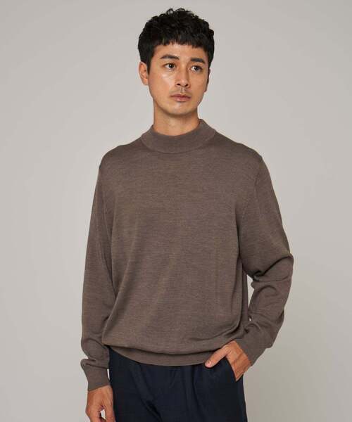 EDIFICE(エディフィス)の「12G ウール/シルク/カシミヤ MIX クリスタル モックネックニット(ニット/セーター・メンズ・アイボリー/ブラック/グリーン/ブラウン/イエロー/パープル・X-LARGE/LARGE/MEDIUM/SMALL)」の21枚目の写真