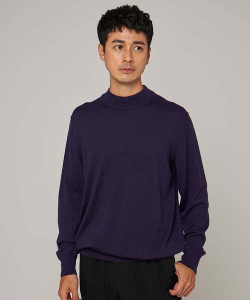 EDIFICE(エディフィス)の「12G ウール/シルク/カシミヤ MIX クリスタル モックネックニット(ニット/セーター・メンズ・アイボリー/ブラック/グリーン/ブラウン/イエロー/パープル・X-LARGE/LARGE/MEDIUM/SMALL)」の17枚目の写真