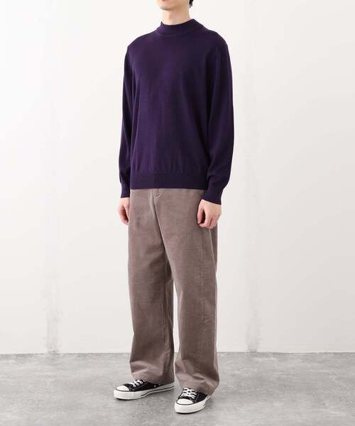 【極美品】セオリーリュクス シルクウール モックネックニット　ウォッシャブル　M 12G ウール/シルク/カシミヤ MIX クリスタル モックネックニット