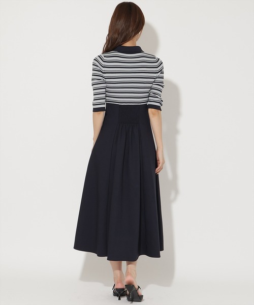 AND COUTURE(アンドクチュール)の「襟付きボーダードッキングワンピース(ワンピース・レディース・ブラック/ネイビー・FREE)」の18枚目の写真