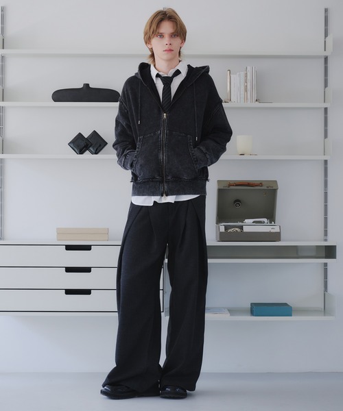 SELLE GLANT(セレグランテ)の「HEAVYWEIGHT DOUBLE ZIP HOODIE/ヘビーウェイトダブルジップパーカー(パーカー・メンズ・ブラック系/杢グレー/ブラック・SMALL/MEDIUM/LARGE)」の19枚目の写真