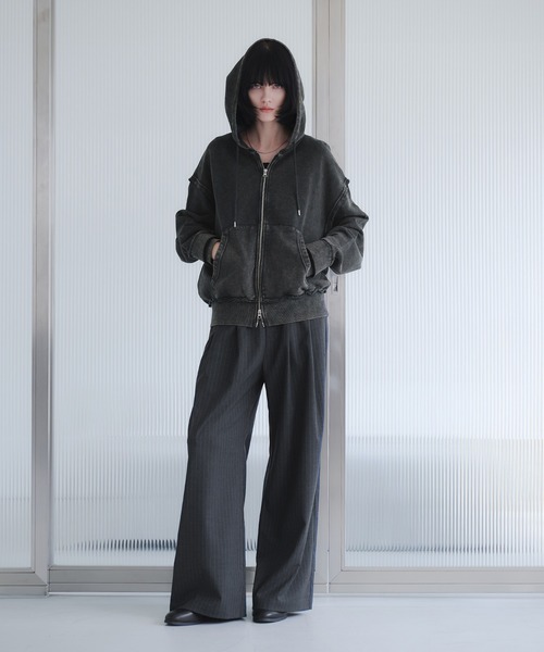 SELLE GLANT(セレグランテ)の「HEAVYWEIGHT DOUBLE ZIP HOODIE/ヘビーウェイトダブルジップパーカー(パーカー・メンズ・ブラック系/杢グレー/ブラック・SMALL/MEDIUM/LARGE)」の22枚目の写真