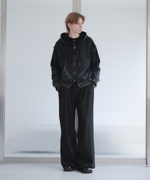 SELLE GLANT(セレグランテ)の「HEAVYWEIGHT DOUBLE ZIP HOODIE/ヘビーウェイトダブルジップパーカー(パーカー・メンズ・ブラック系/杢グレー/ブラック・SMALL/MEDIUM/LARGE)」の12枚目の写真