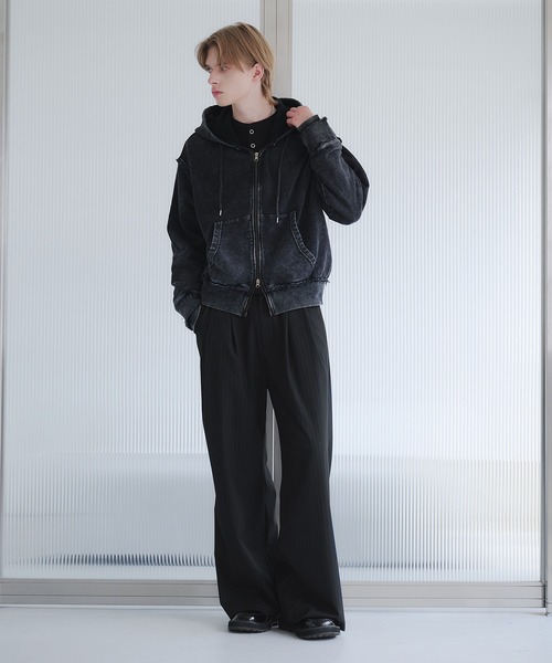 SELLE GLANT(セレグランテ)の「HEAVYWEIGHT DOUBLE ZIP HOODIE/ヘビーウェイトダブルジップパーカー(パーカー・メンズ・ブラック系/杢グレー/ブラック・SMALL/MEDIUM/LARGE)」の13枚目の写真