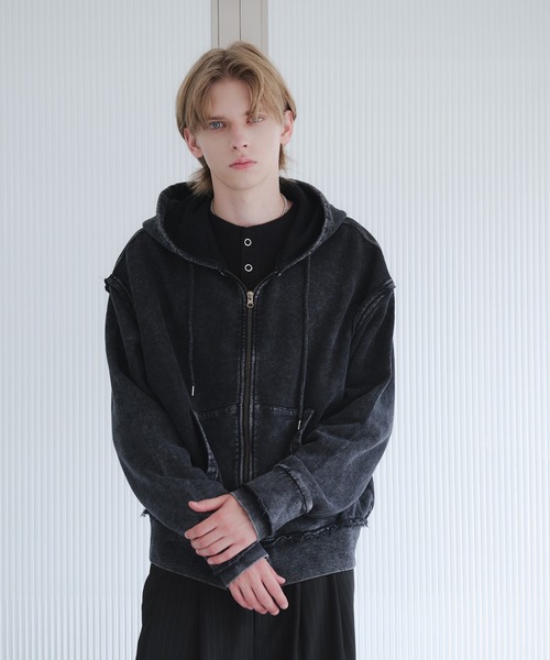 SELLE GLANT(セレグランテ)の「HEAVYWEIGHT DOUBLE ZIP HOODIE/ヘビーウェイトダブルジップパーカー(パーカー・メンズ・ブラック系/杢グレー/ブラック・SMALL/MEDIUM/LARGE)」の10枚目の写真