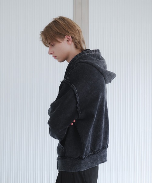 SELLE GLANT(セレグランテ)の「HEAVYWEIGHT DOUBLE ZIP HOODIE/ヘビーウェイトダブルジップパーカー(パーカー・メンズ・ブラック系/杢グレー/ブラック・SMALL/MEDIUM/LARGE)」の8枚目の写真