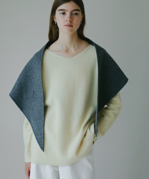 A part by（アパートバイ）の「カシープサンカクストール（ストール/ショール・レディース・ブラウン/グレー・FREE）」の7枚目の写真